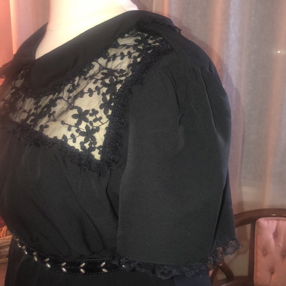 Beautiful black vintage reproduction dress- 40’s 50’s style- lace detailing- 3X - Picture 6 of 10